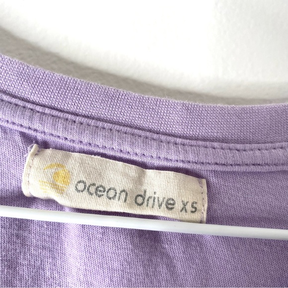 Ocean Drive Lilac Cropped Pocket Tee - Picture 5 of 5